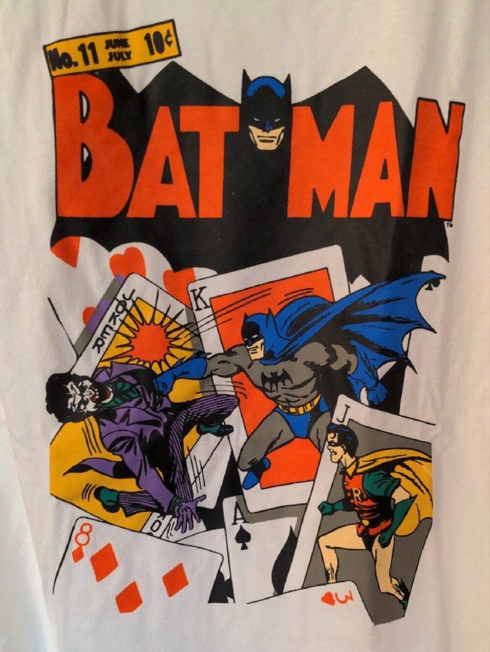Vintage Style DC Batman White Graphic Tee – Size Large Streetwear NWT